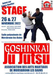 Affiche stage goshin jutsu Morsbronn - 26 et 27/11/2022